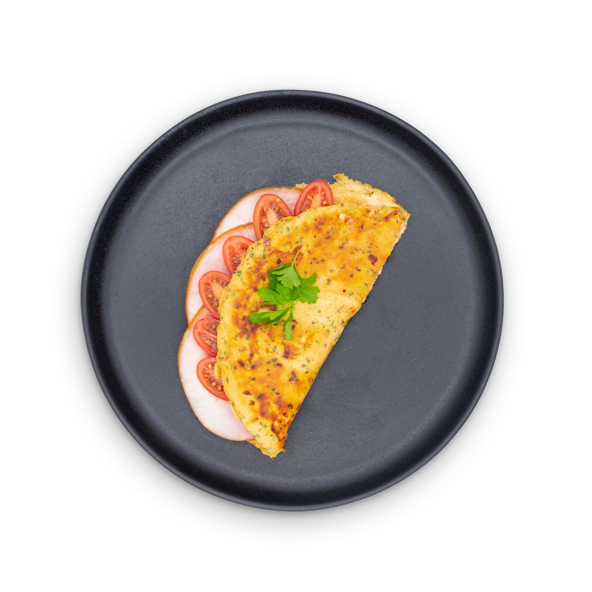 Diet Egg Omelette - mit Gemüse und Aufschnitt
