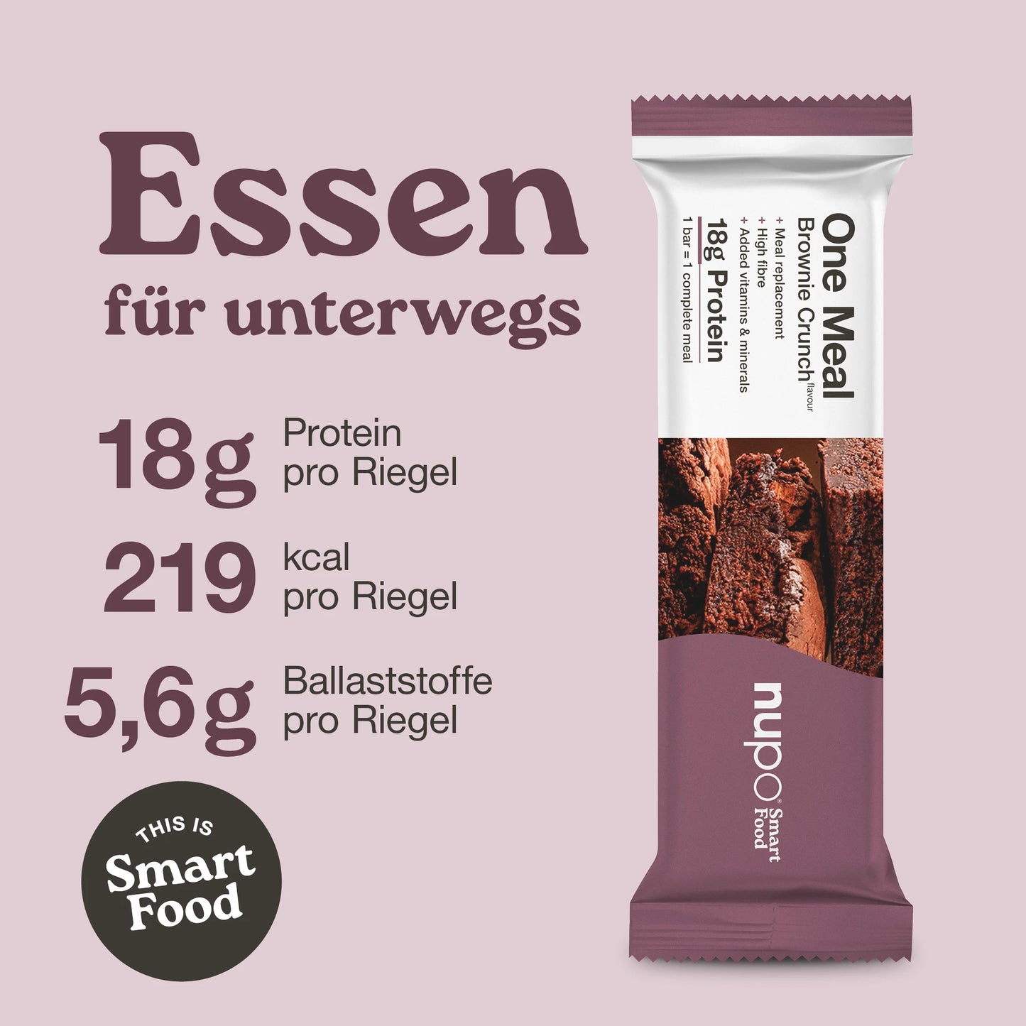 Nupo One Meal Bar Brownie Crunch Nährwerte Protein Ballaststoffe Vitamine
