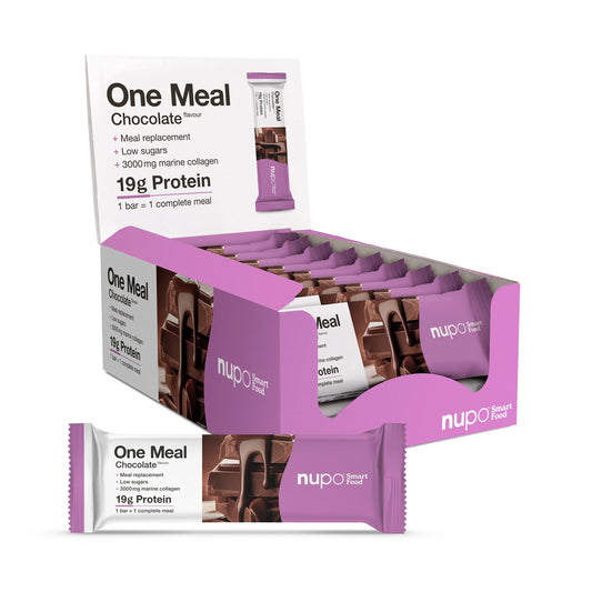 Nupo One Meal Bar Chocolate Mahlzeitersatz Riegel Packung