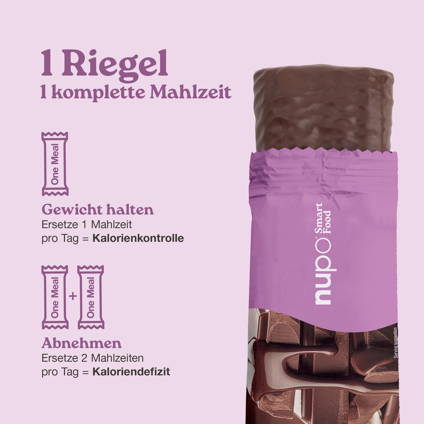 Nupo One Meal Bar Chocolate Mahlzeitersatz Riegel stehend