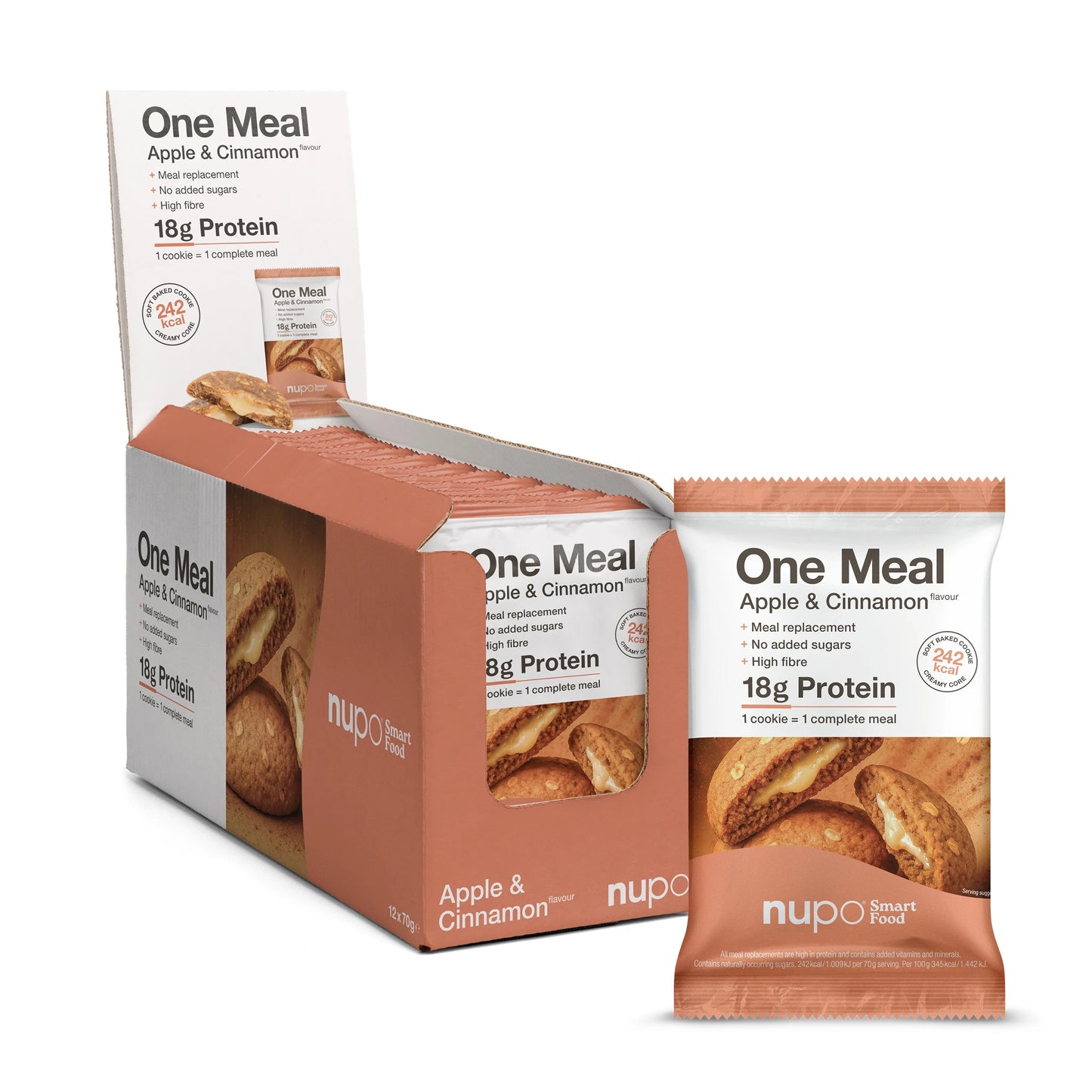Nupo One Meal Bar Apple & Cinnamon Mahlzeitersatz Riegel Packung