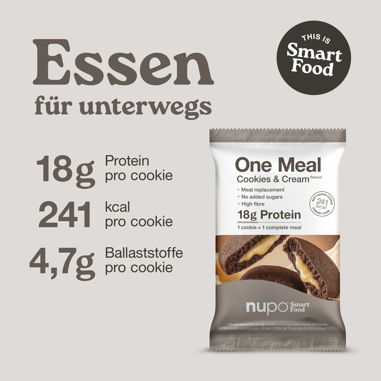Nupo One Meal Bar Cookies & Cream Nährwerte Protein Ballaststoffe Vitamine