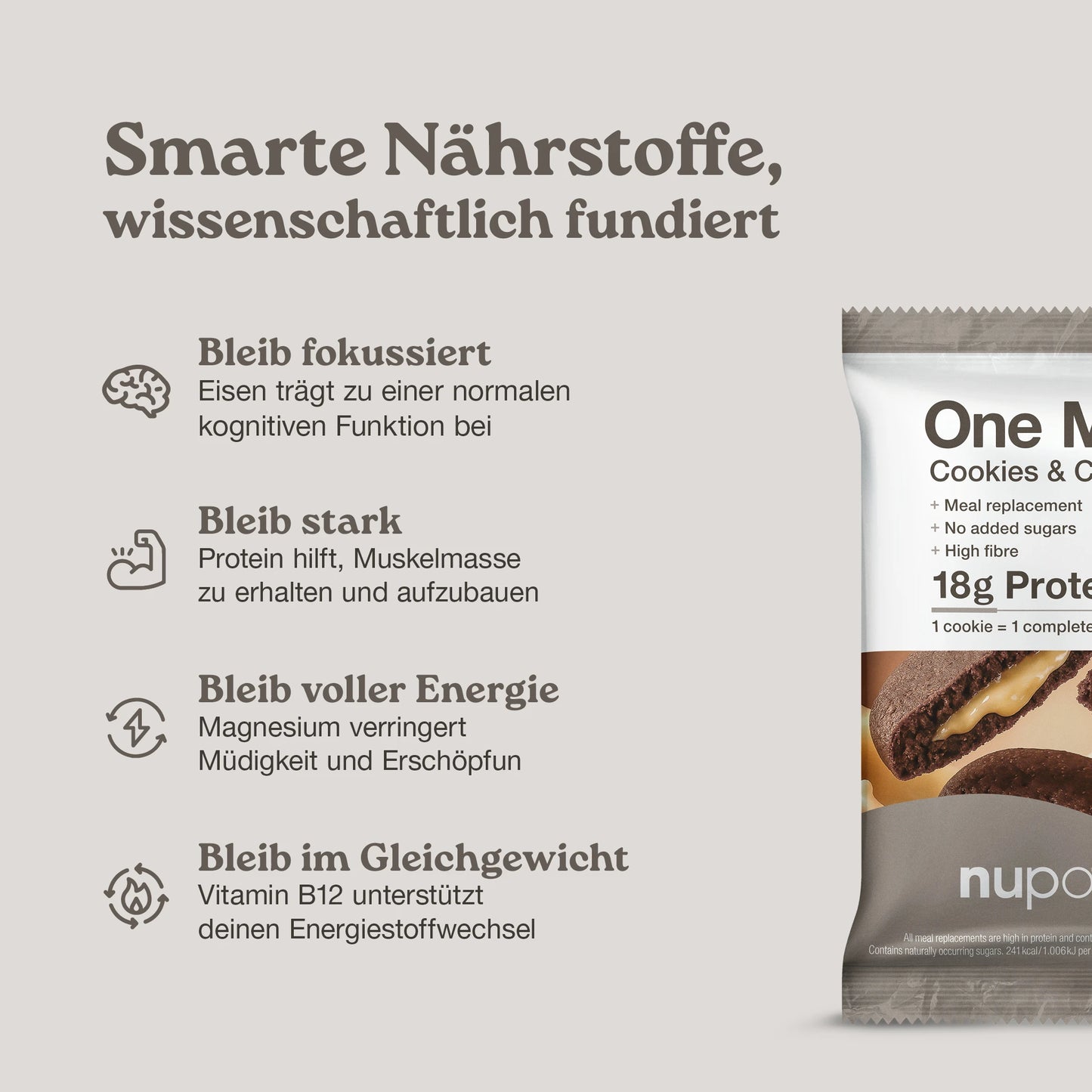 Nupo One Meal Bar Cookies & Cream mit Keks und Creme Geschmack