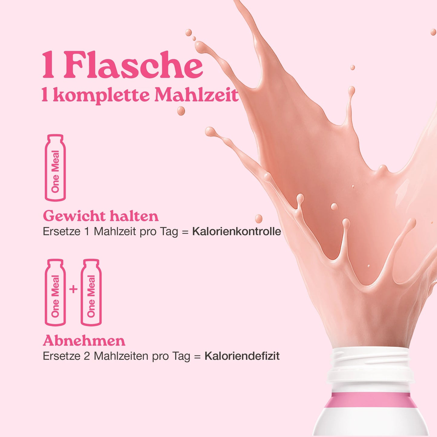 Nupo One Meal RTD Strawberry Ready to Drink Flasche Nahaufnahme