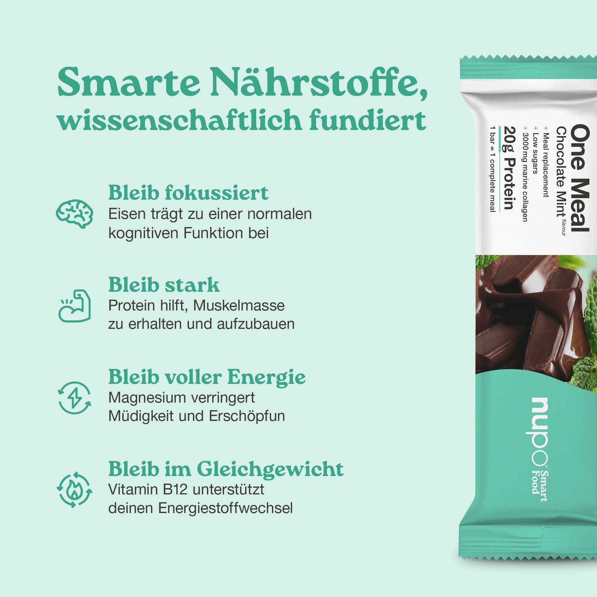 Nupo One Meal Bar Chocolate Mint Vorteile Protein Ballaststoffe