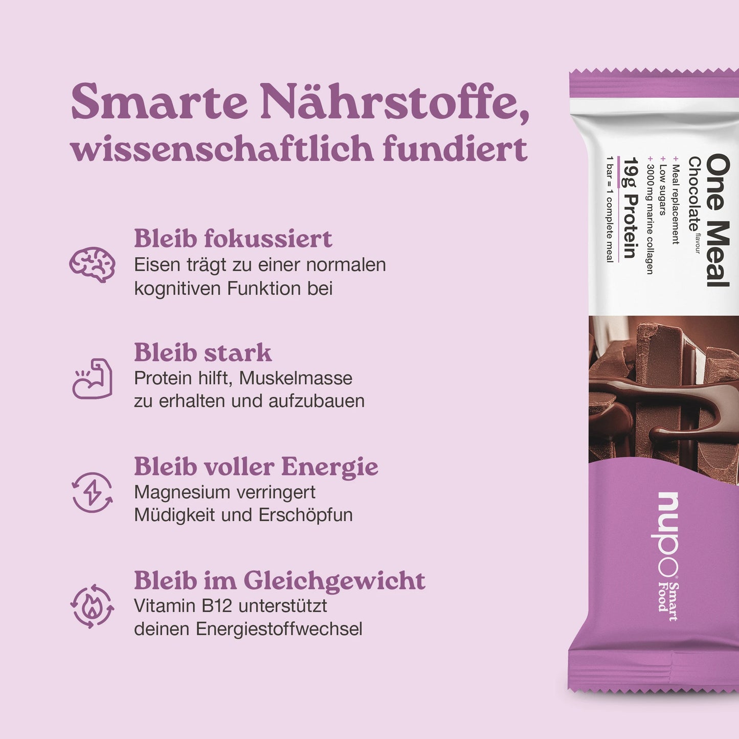 Nupo One Meal Bar Chocolate Vorteile Protein Ballaststoffe