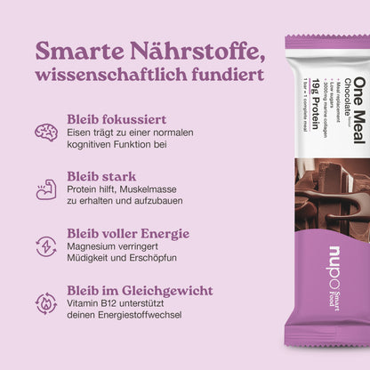Nupo One Meal Bar Chocolate Vorteile Protein Ballaststoffe