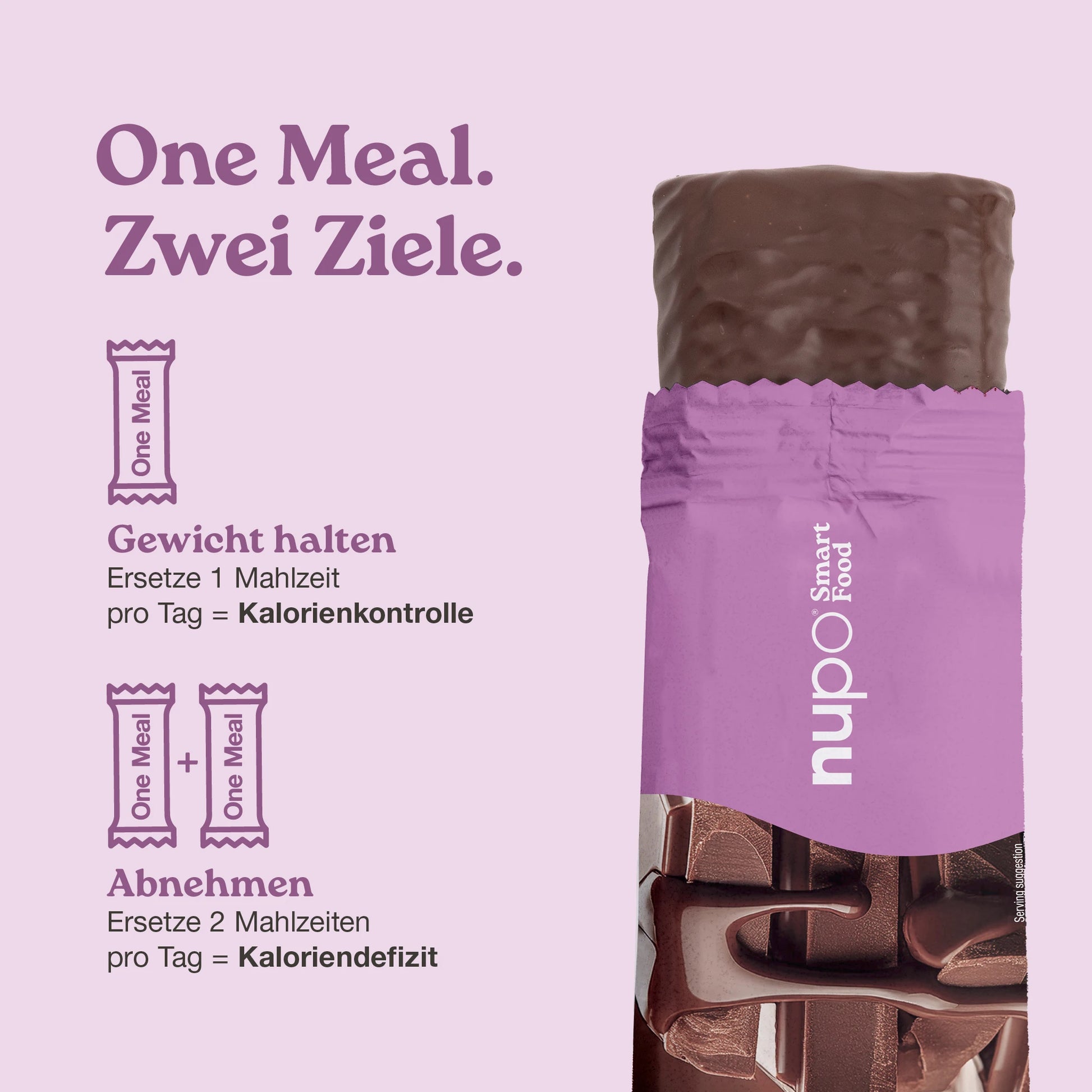 Nupo One Meal Bar Chocolate Mahlzeitersatz Riegel stehend
