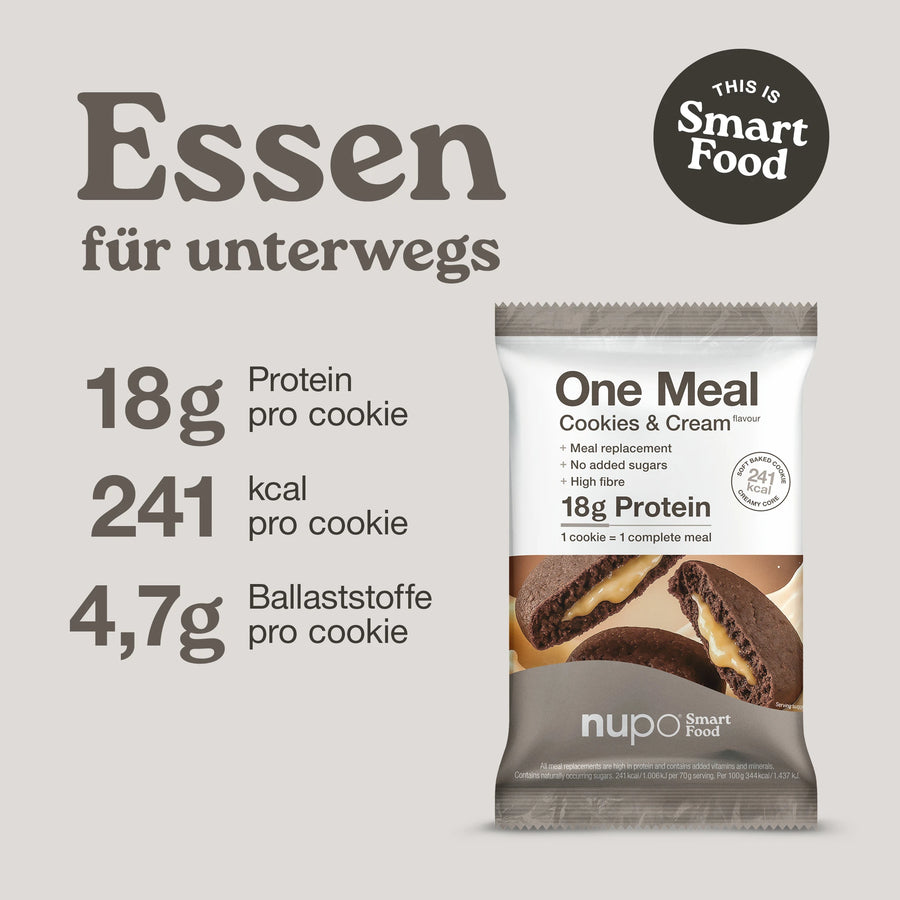 Nupo One Meal Bar Cookies & Cream Nährwerte Protein Ballaststoffe Vitamine